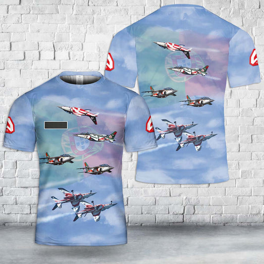 Custom Name Portuguese Air Force Asas de Portugal (Wings of Portugal) Aerobatic display team T-Shirt 3D