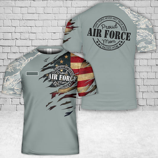 Custom Name Proud Air Force Mom T-Shirt 3D