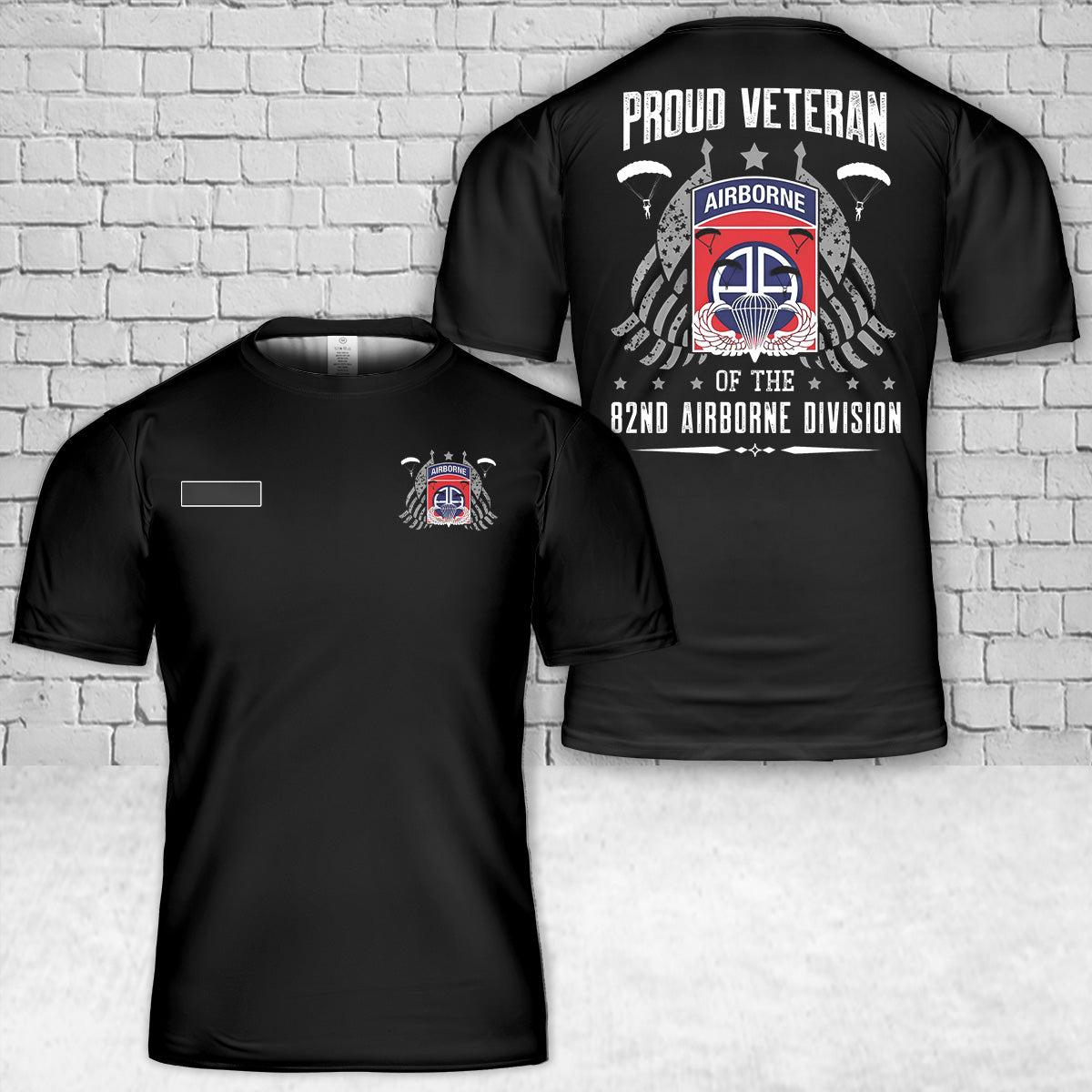Custom Name Proud Veteran Of The 82nd Airborne Division T-Shirt 3D