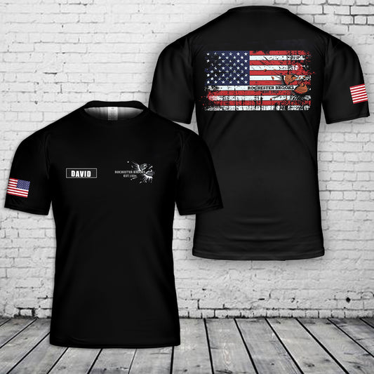 Custom Name Rochester Brooks 3D T-Shirt