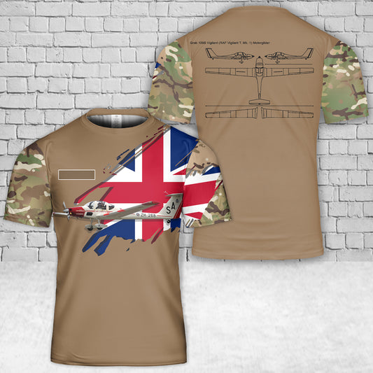 Custom Name Royal Air Force Grob G-109B Vigilant T1 T-Shirt 3D