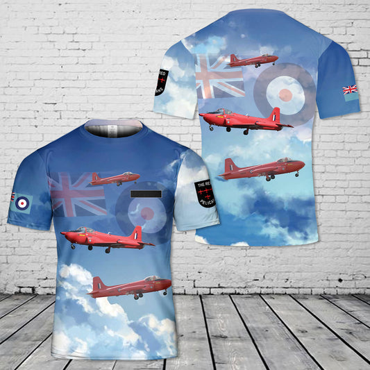 Custom Name Royal Air Force Red Pelicans Aerobatic flight display team T-Shirt 3D