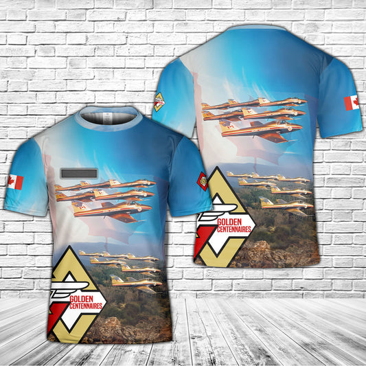 Custom Name Royal Canadian Air Force Golden Centennaires Aerobatic flight demonstration team T-Shirt 3D