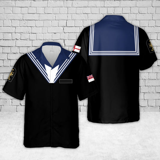 Custom Name Royal Navy Submarine Sensors (SSM) Leading Rate Uniform Hawaiian Shirt