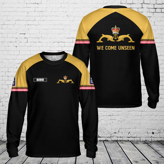 Custom Name Royal Navy Submarine Service Long Sleeve Shirt