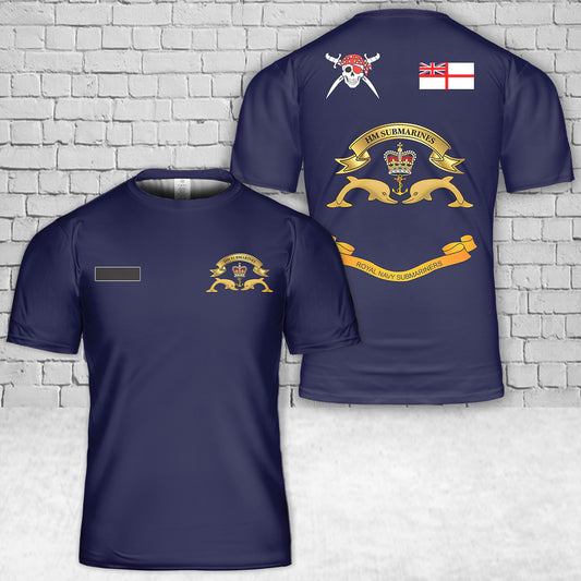 Custom Name Royal Navy Submarine Service Veteran T-Shirt 3D