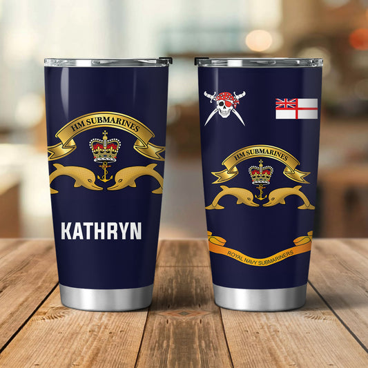Custom Name Royal Navy Submarine Service Veteran Vagabond 20oz Tumbler