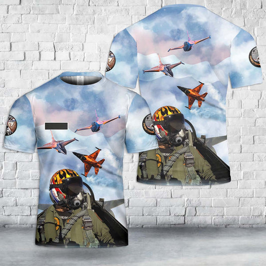 Custom Name Royal Netherlands Air Force F-16 Solo Display Team T-Shirt 3D