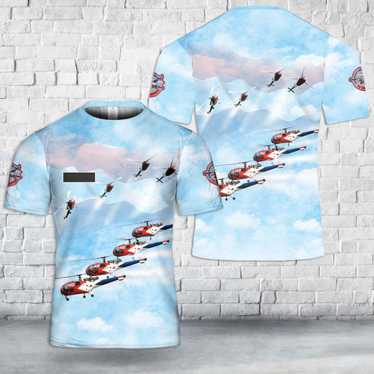 Custom Name Royal Netherlands Air Force (RNLAF) Grasshoppers helicopter display team T-Shirt 3D