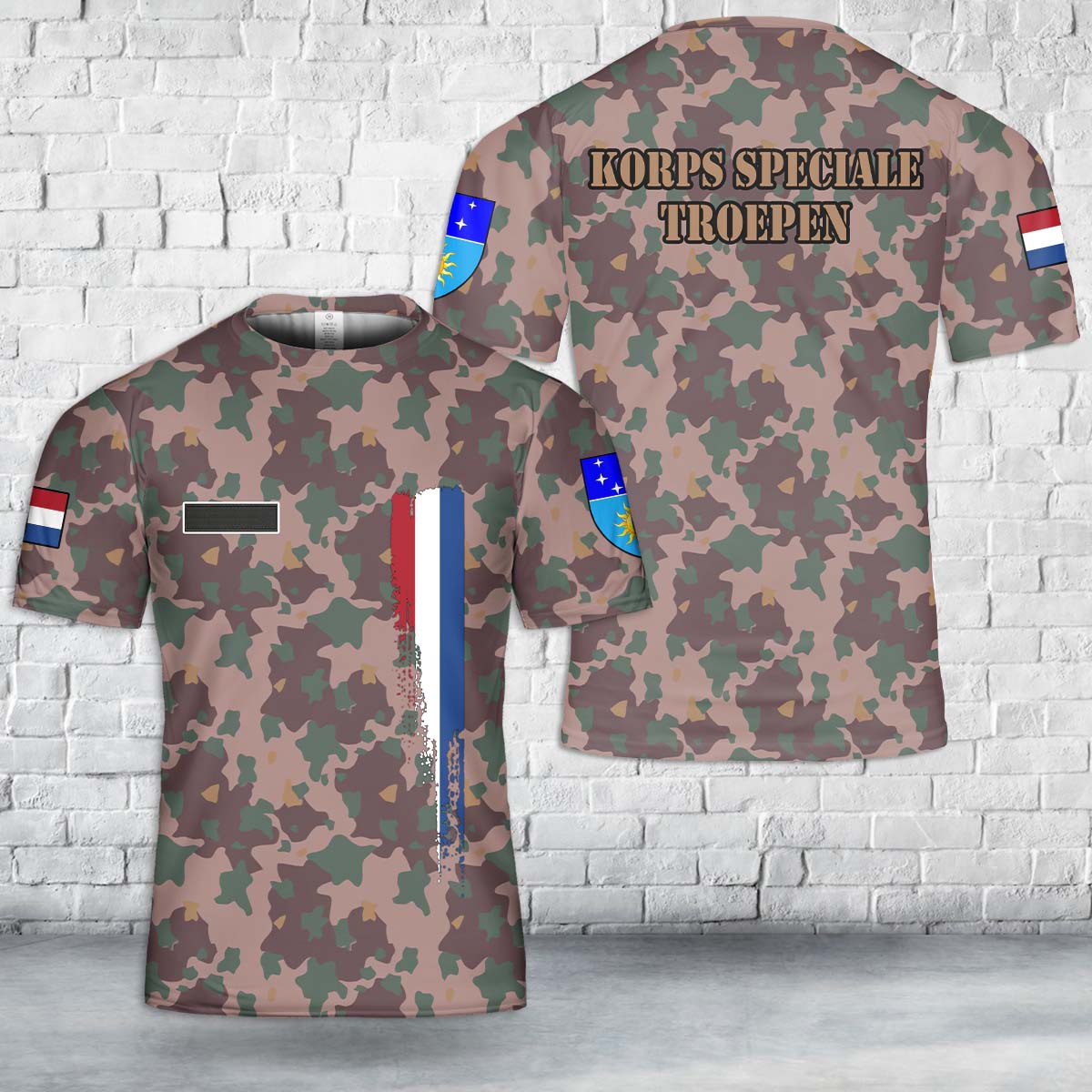 Custom Name Royal Netherlands East Indies Army Korps Speciale Troepen Camo T-Shirt 3D