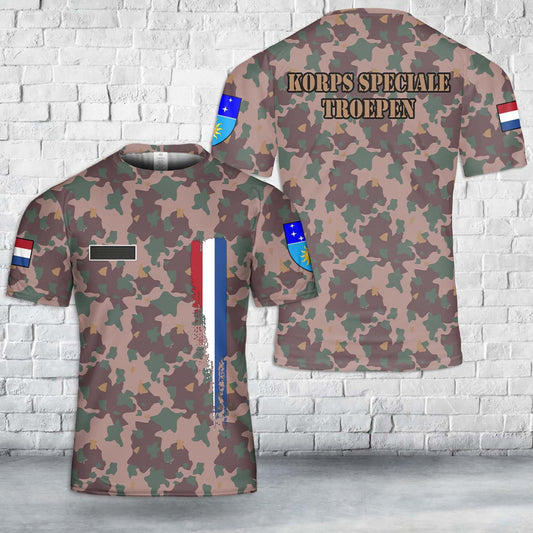 Custom Name Royal Netherlands East Indies Army Korps Speciale Troepen Camo T-Shirt 3D