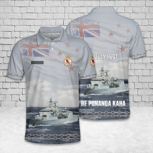 Custom Name Royal New Zealand Navy HMNZS Te Kaha (F77) Anzac-class frigates Polo Shirt