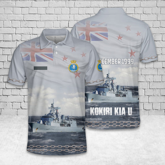Custom Name Royal New Zealand Navy HMNZS Te Mana (F111) Anzac-class frigates Polo Shirt