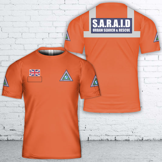 Custom Name SARAID - Search and Rescue Assistance in Disasters T-Shirt 3D