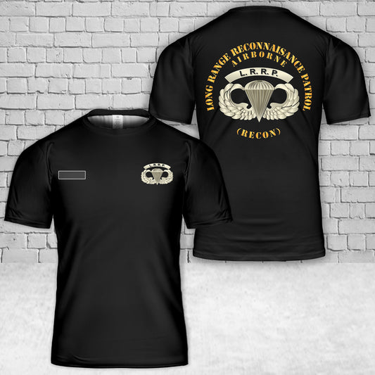 Custom Name SOF Airborne Badge LRRP T-Shirt 3D