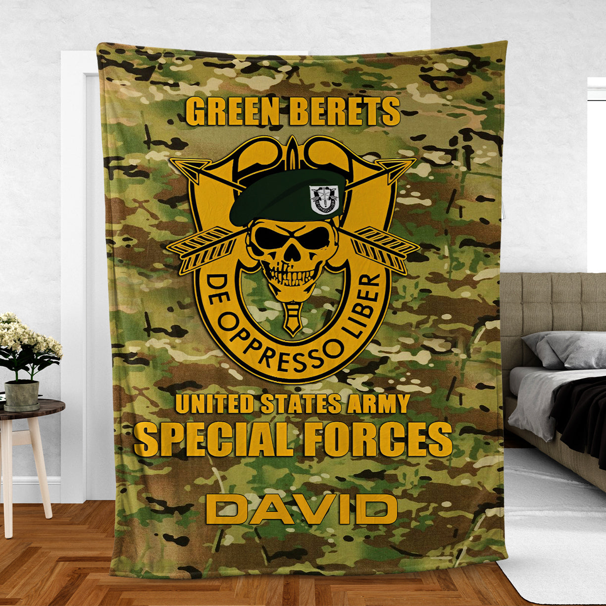 Custom Name SPECIAL FORCES GROUP AIRBORNE MILITARY Fleece Blanket