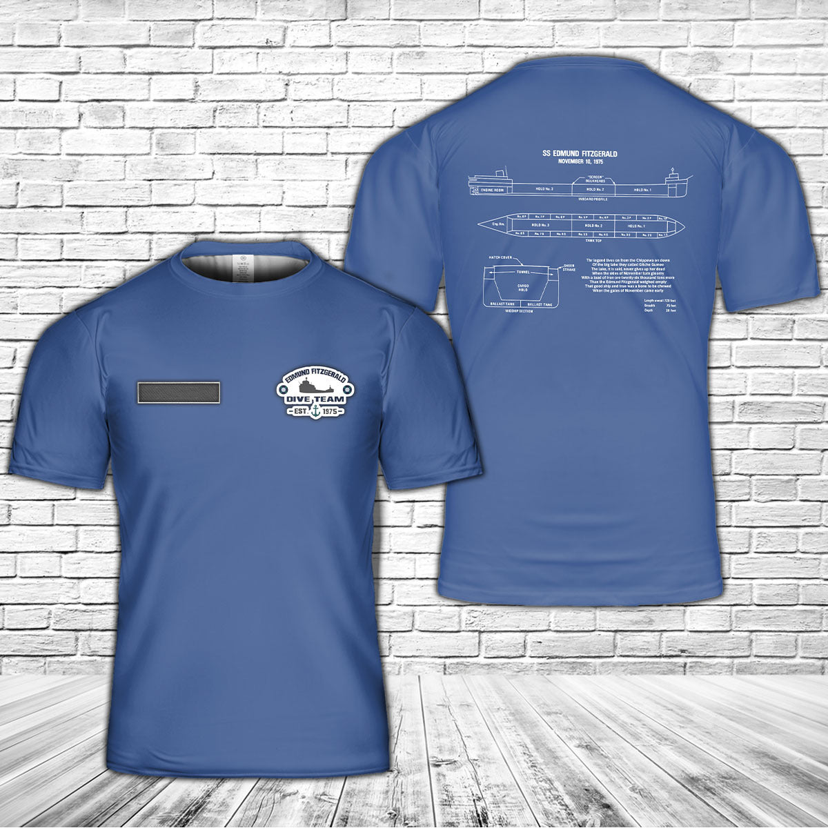 Custom Name SS Edmund Fitzgerald T-Shirt 3D