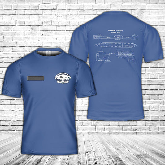 Custom Name SS Edmund Fitzgerald T-Shirt 3D
