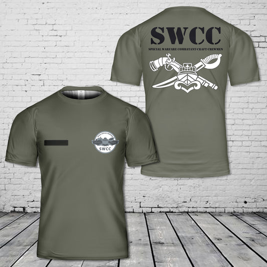 Custom Name SWCC Army Naval Special Warfare Combatant-Craft Crewmen T-Shirt 3D