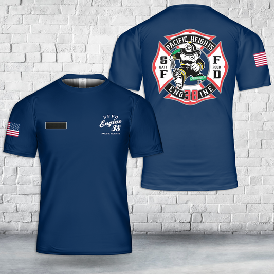 Custom Name San Francisco, California, San Francisco Fire Station 38 T-Shirt 3D