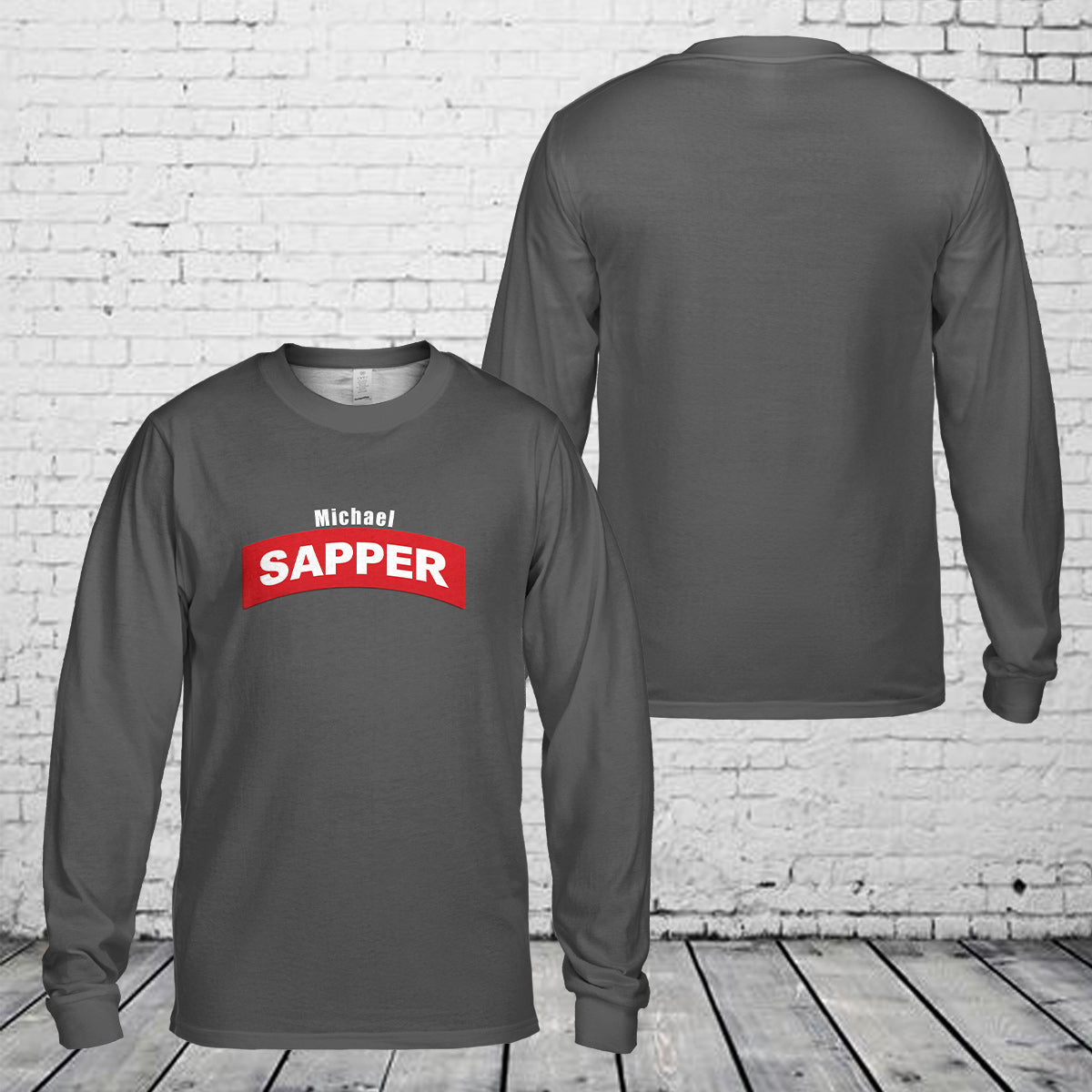 Custom Name Sapper Tab Combat Engineer Long Sleeve Shirt