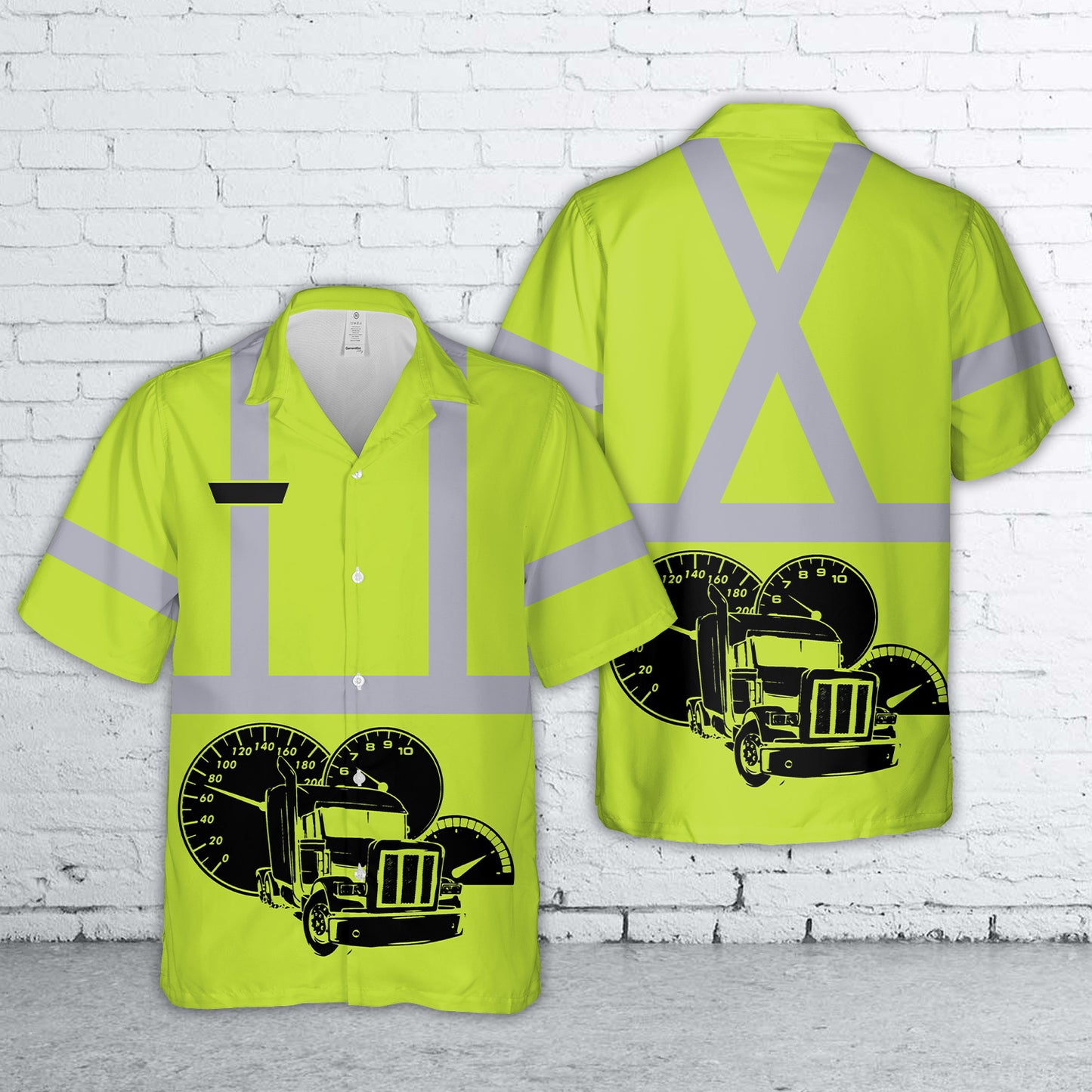 Custom Name Semi Truck Uniform Hawaiian Shirt