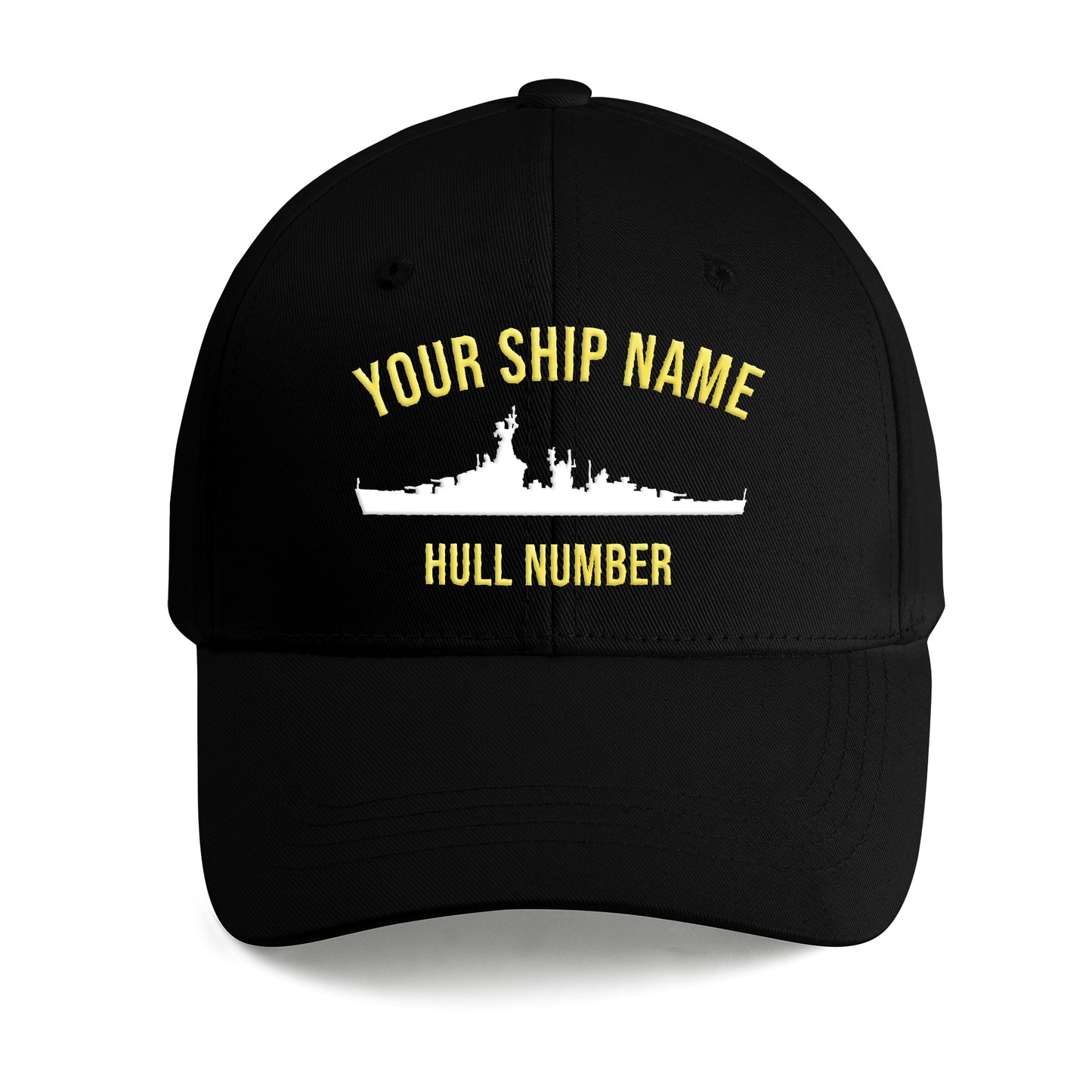 Custom Name Ship & Hull Number Navy Ship Embroidered Cap