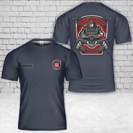 Custom Name South Zanesville, Ohio, South Zanesville Fire Department T-Shirt 3D