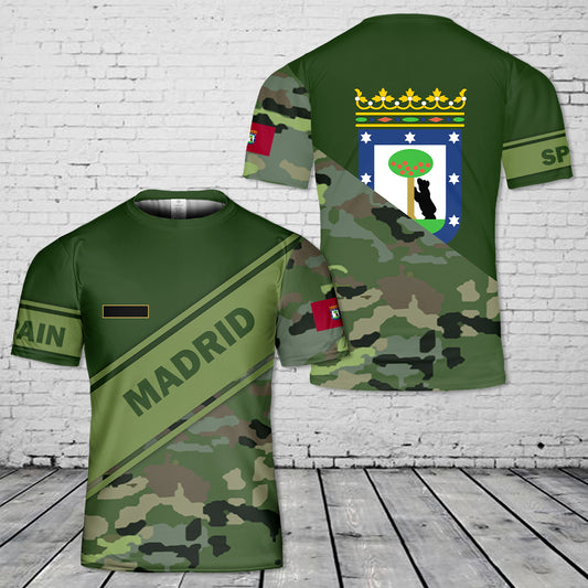 Custom Name Spain Madrid T-Shirt 3D