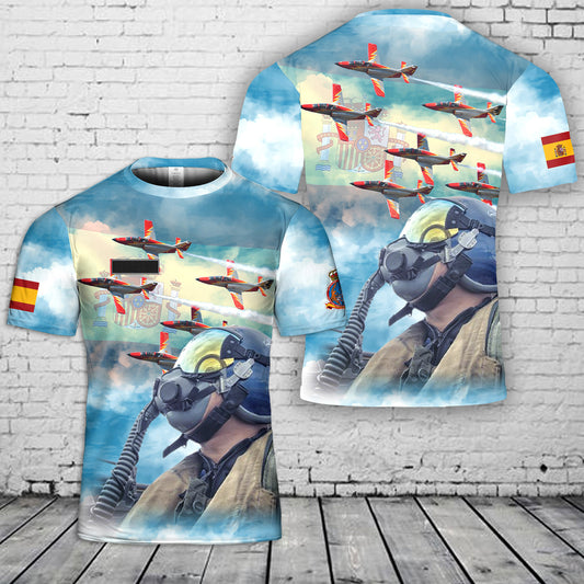 Custom Name Spanish Air and Space Force Patrulla Águila Eagle Patrol aerobatic demonstration team T-Shirt 3D