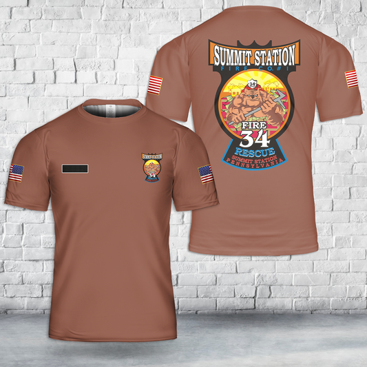 Custom Name Summit Station, Pennsylvania, Summit Station Fire Co.#1 T-Shirt 3D
