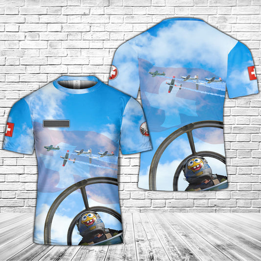 Custom Name Switzerland P3 Flyers Civilian aerobatic display team T-Shirt 3D