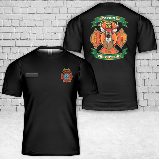 Custom Name Tampa, Florida, Tampa Fire Rescue Department Station 22 T-Shirt 3D