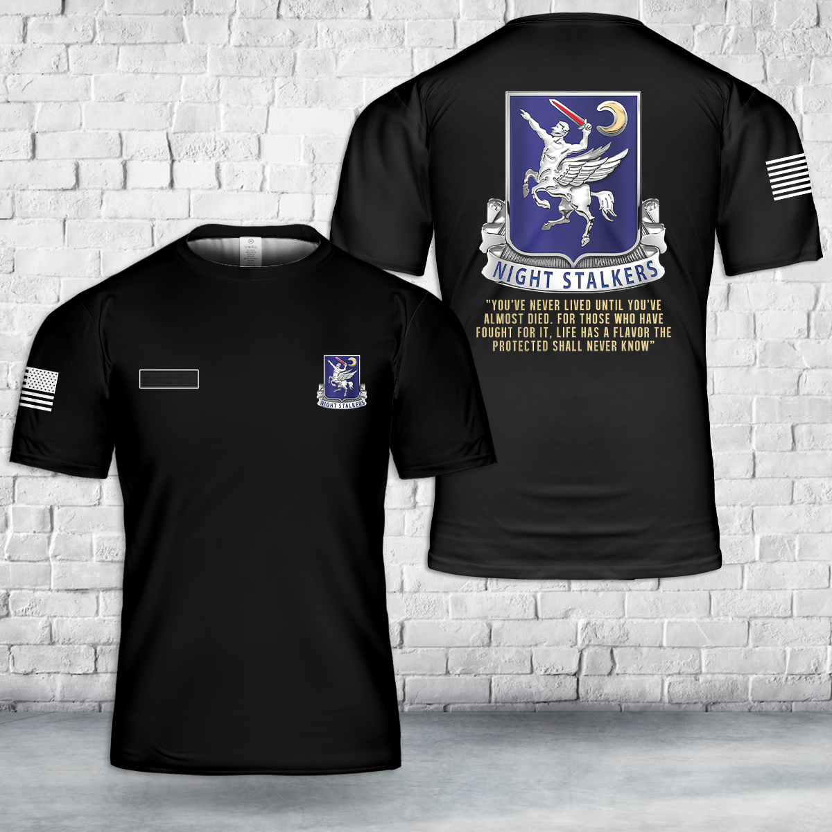 Custom Name Task Force 160 SOAR Night Stalkers "You have never lived" T-Shirt 3D