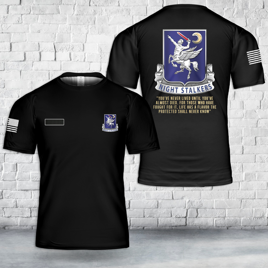 Custom Name Task Force 160 SOAR Night Stalkers "You have never lived" T-Shirt 3D
