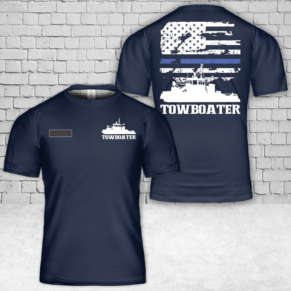 Custom Name Towboater Flag T-Shirt 3D
