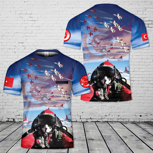 Custom Name Turkish Air Force Turkish Stars Aerobatic demonstration Team T-Shirt 3D
