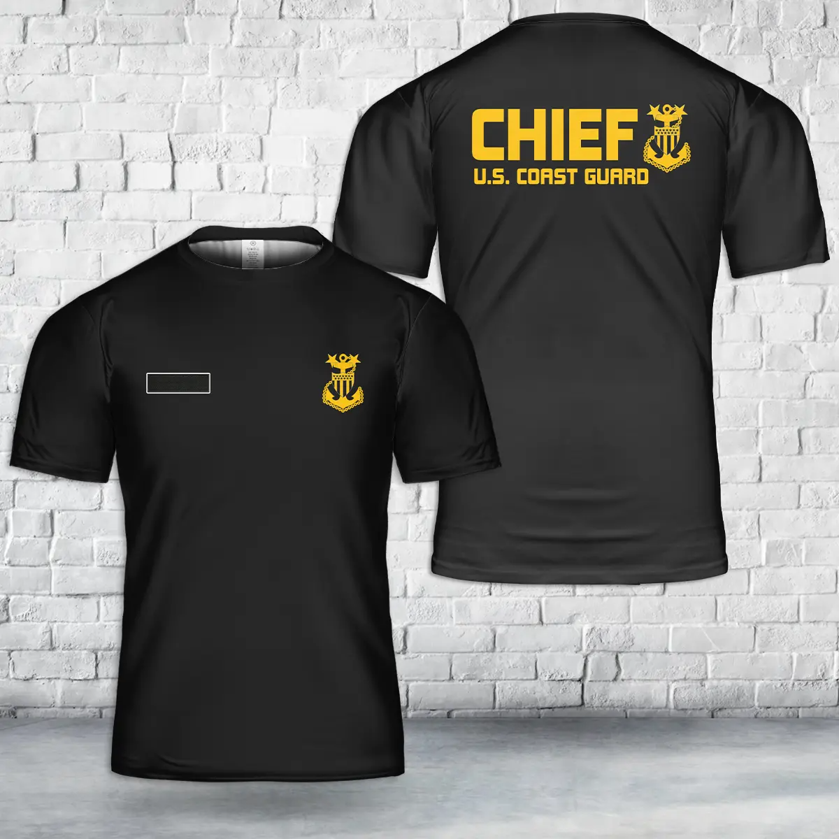 Custom Name U.S. Coast Guard Chief Petty T-Shirt 3D