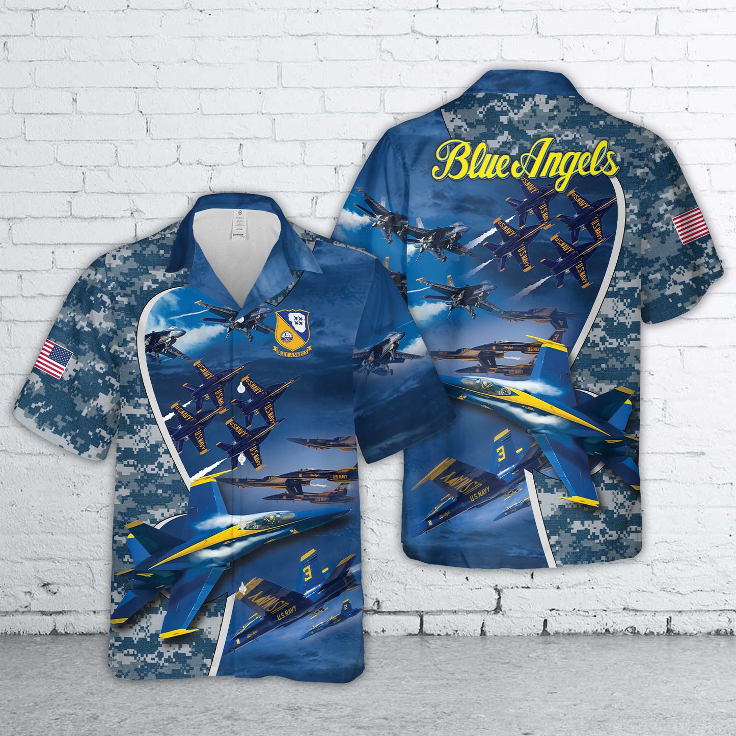 Custom Name U.S. Navy Blue Angels Hawaiian Shirt
