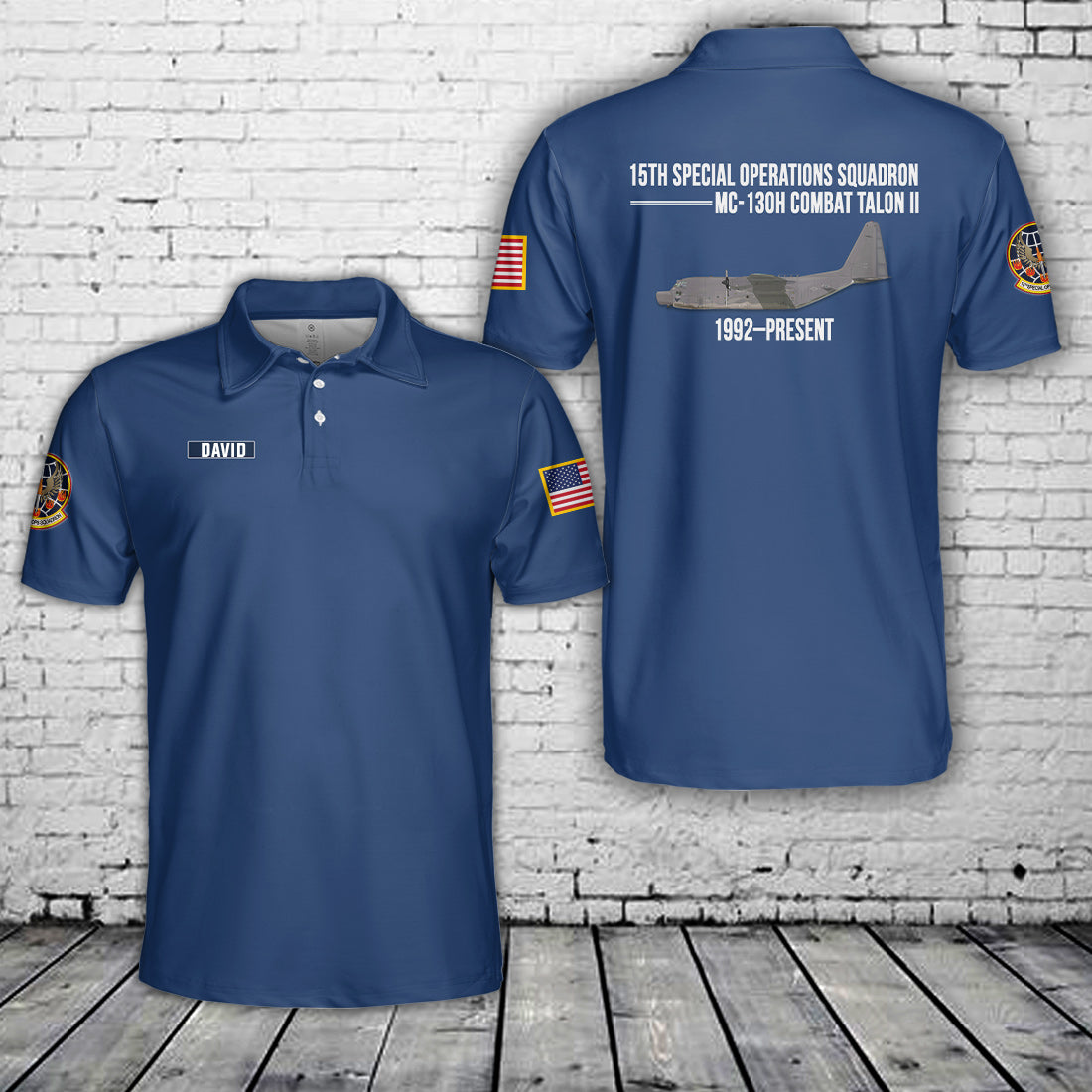 Custom Name USAF 15th Special Operations Squadron MC-130H Combat Talon II Polo Shirt