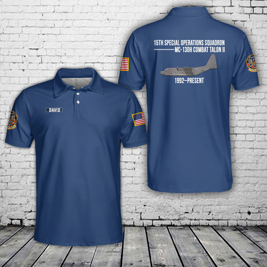 Custom Name USAF 15th Special Operations Squadron MC-130H Combat Talon II Polo Shirt