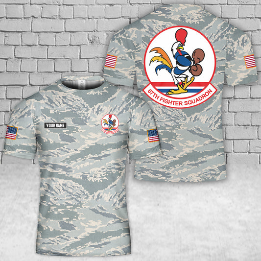 Custom Name USAF 67th Fighter Squadron 3D T-Shirt