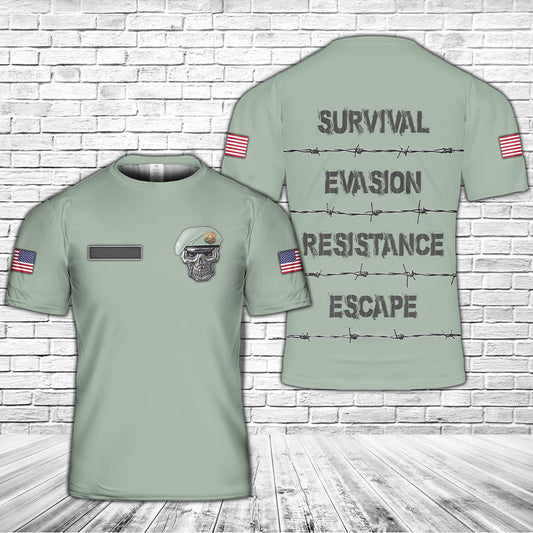Custom Name USAF SERE Specialist Survival Evasion Resistance Escape 3D -TShirt
