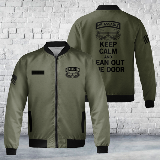 Custom Name US ARMY Air Assault AOP Fleece Bomber Jacket