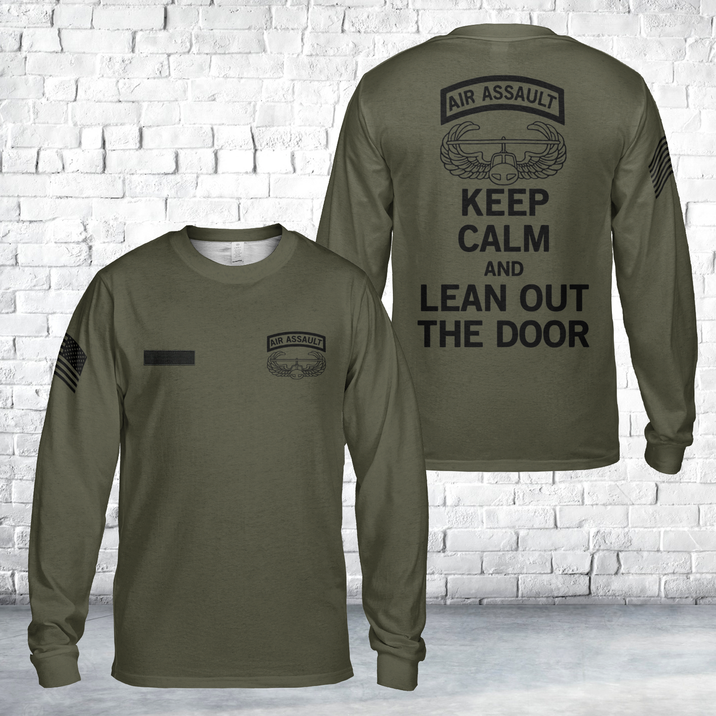 Custom Name US ARMY Air Assault AOP Long Sleeve Shirt