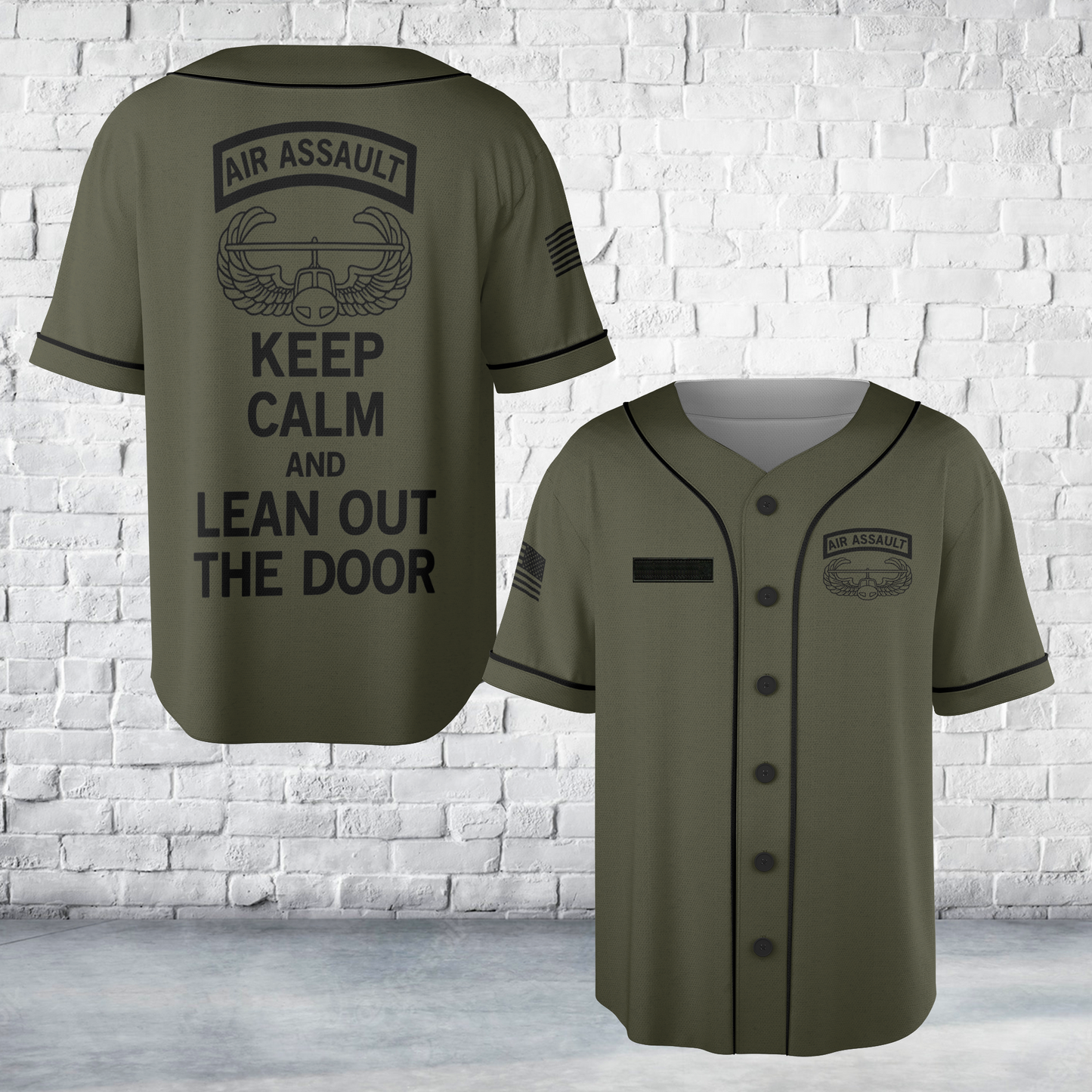 Custom Name US ARMY Air Assault Baseball Jersey