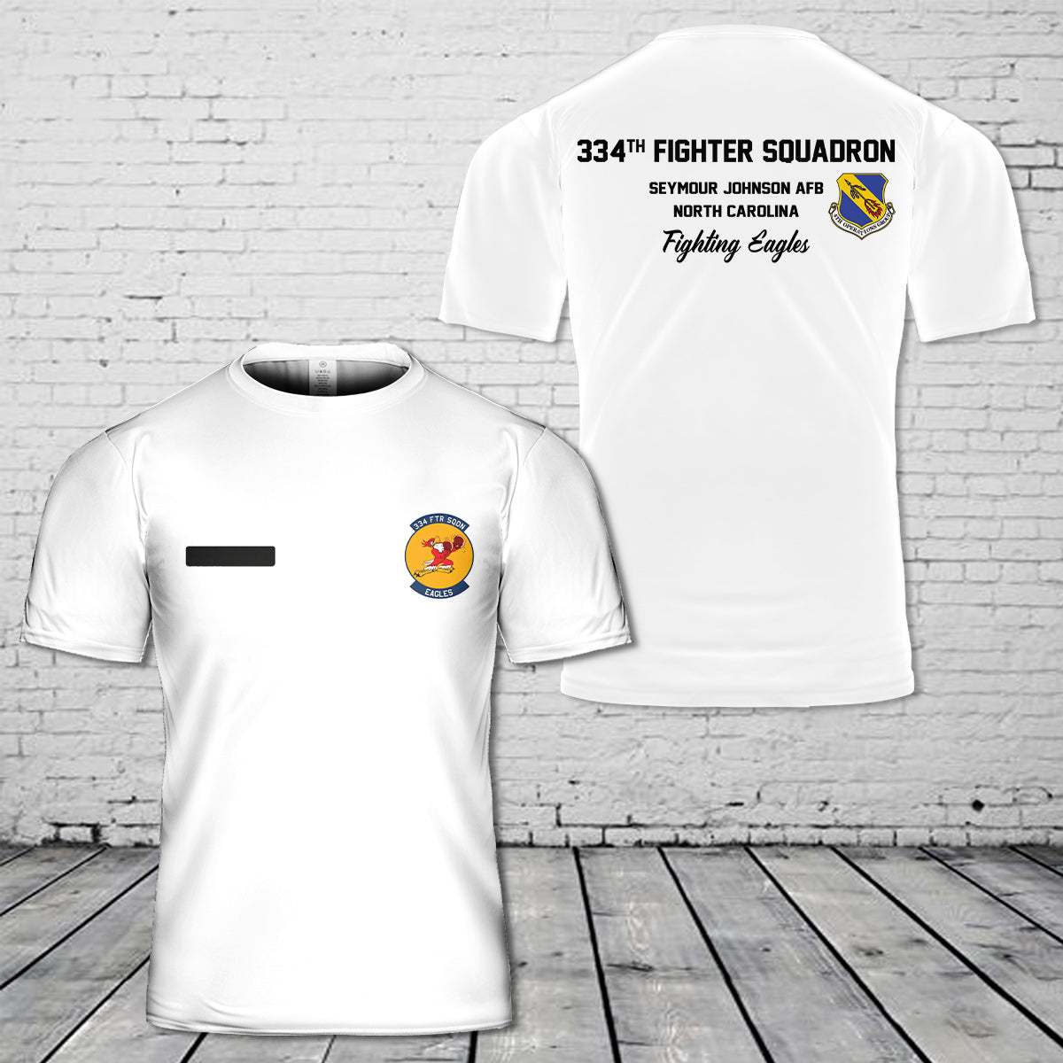 Custom Name US Air Force 334th Fighter Squadron Eagles T-Shirt 3D