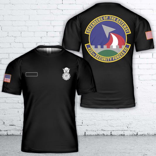 Custom Name US Air Force 435th Security Forces Squadron (435 SFS) T-Shirt 3D