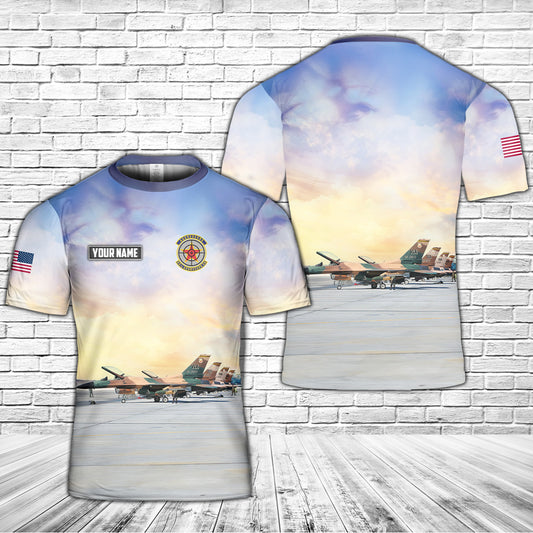 Custom Name US Air Force 64th Aggressor Squadron F-16s 3D T-Shirt