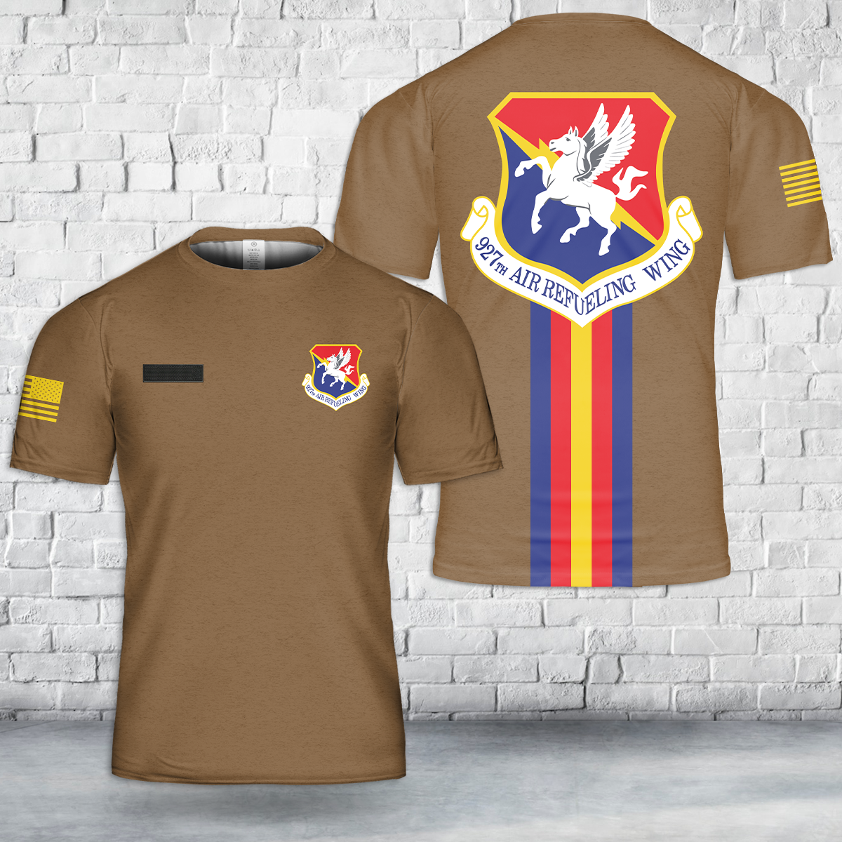 Custom Name US Air Force 927th Air Refueling Wing T-Shirt 3D